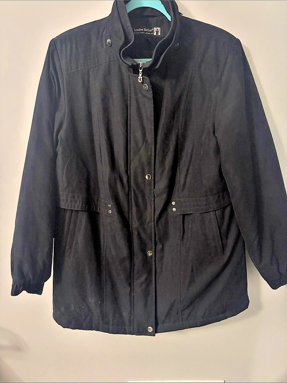 London Harbor Women's Black Utility Jacket Size Large